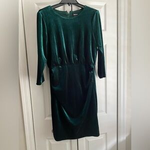 DKNY Elegant Green Velvet Dress